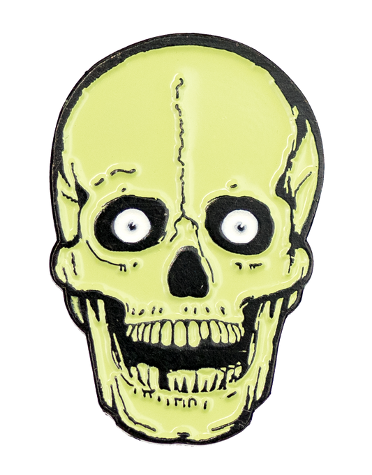 Green Skull Enamel Pin