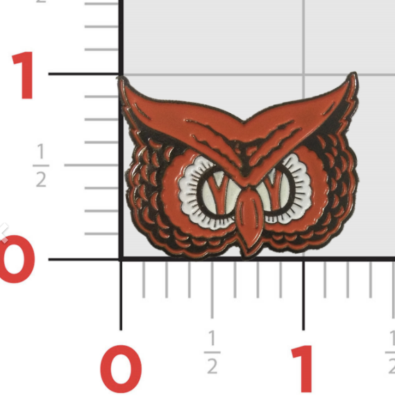 Orange Owl Enamel Pin